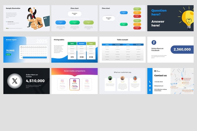 营销峰会信息图形解决方案PPT模板 - 顶尖PPT
