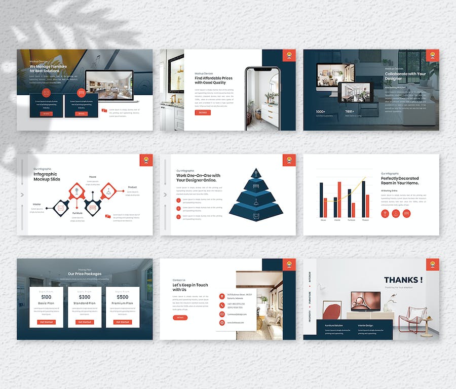 家居灯具室内设计创意展示PPT模板 - 顶尖PPT