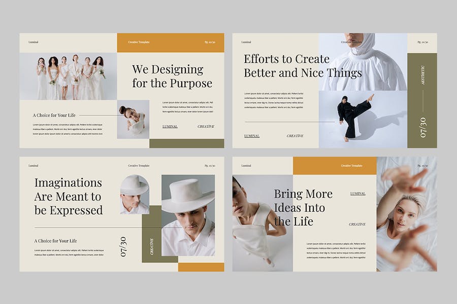 创意极简风格模特写真展示keynote模板 - 顶尖PPT