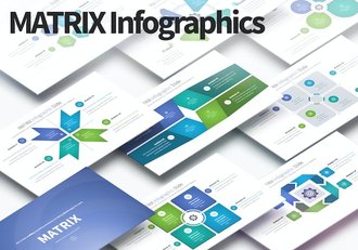 蓝绿商务关系图形PPT模板 - 顶尖PPT