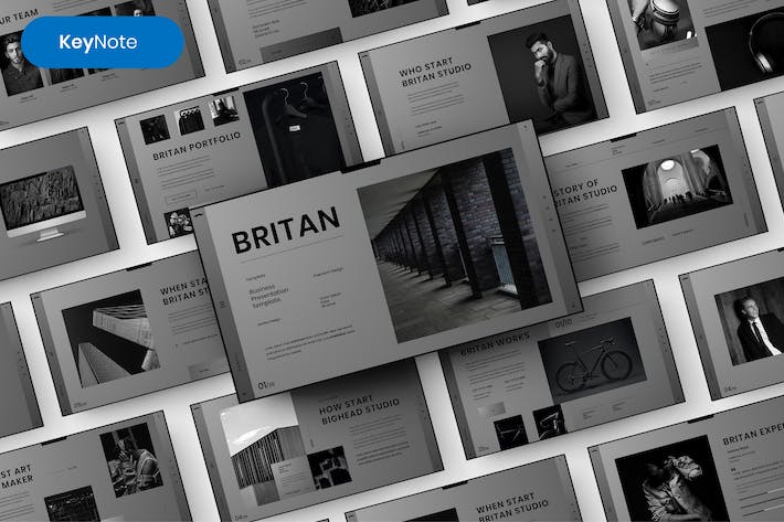 英国风格商务企业文化宣传展示Keynote模板 - 顶尖PPT