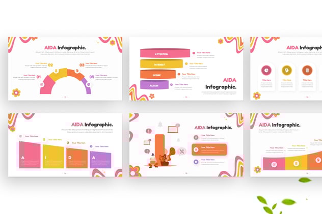 AIDA营销传播信息图形keynote模板 - 顶尖PPT