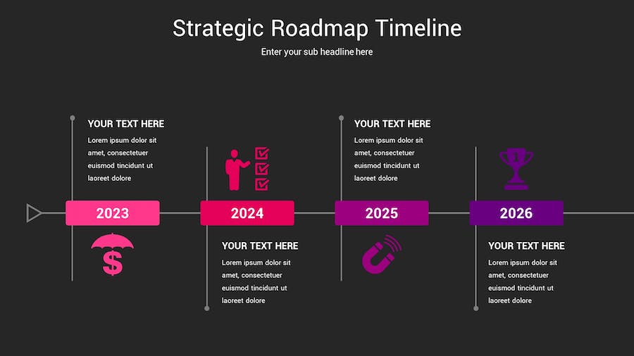 战略规划时间轴图形Keynote模板 - 顶尖PPT