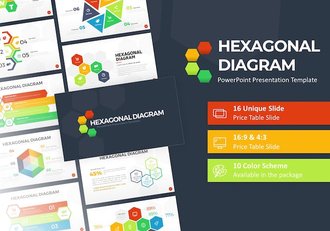 彩色六边形信息图形PPT模板 - 顶尖PPT