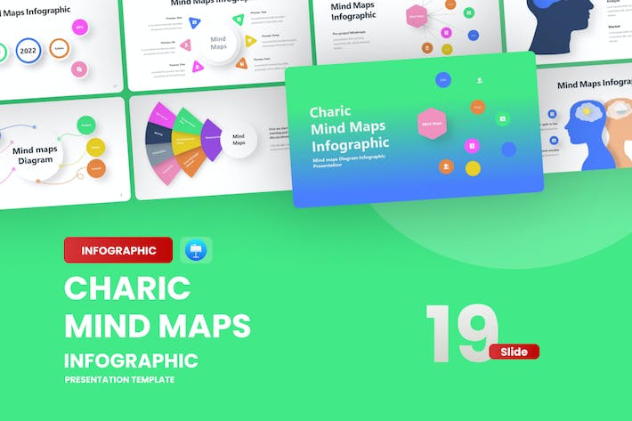 彩色微立体思维导图keynote图形模板 - 顶尖PPT