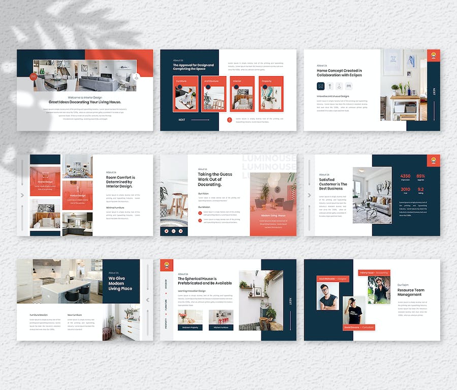 家居灯具室内设计创意展示PPT模板 - 顶尖PPT