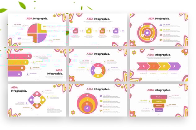 AIDA营销传播信息图形keynote模板 - 顶尖PPT
