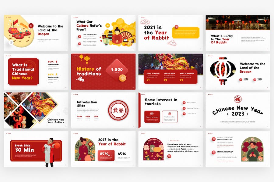 国外中国新年文化推广宣传keynote模板 - 顶尖PPT