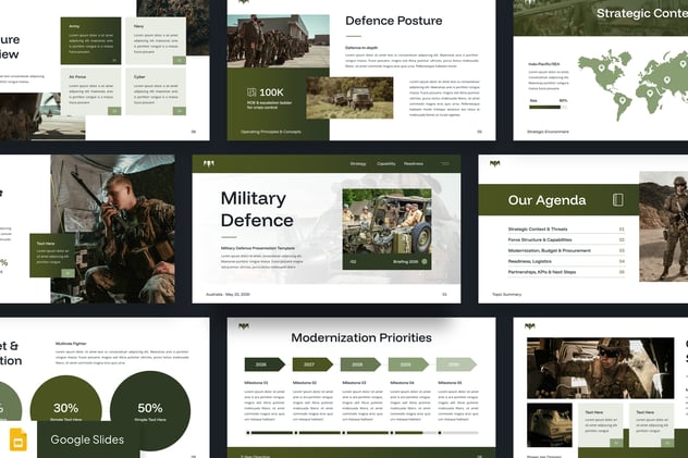 军事国防安全战略简报PPT模板 - 顶尖PPT