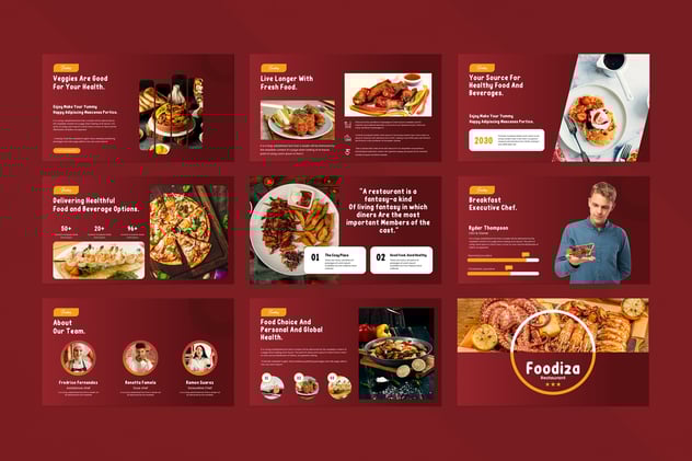 饮食健康食品相关keynote模板 - 顶尖PPT