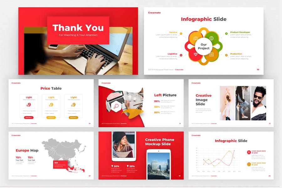 红色简约商业计划企业合作团队介绍多用途keynote模板 - 顶尖PPT