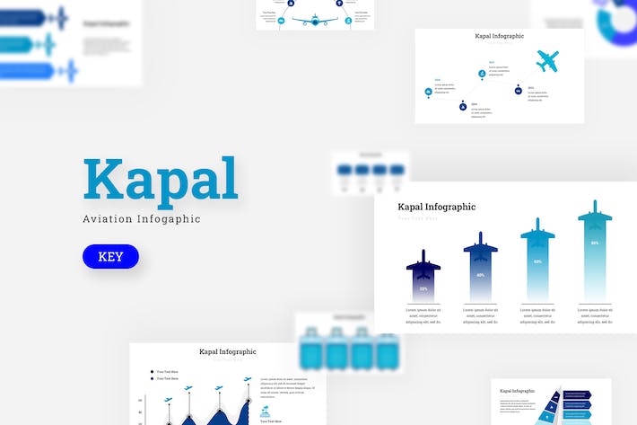 飞机市场占有率数据图形keynote模板 - 顶尖PPT