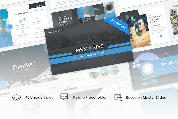 摄影作品展示相册影集PPT模板 - 顶尖PPT