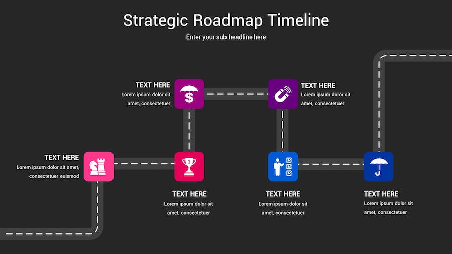 战略规划时间轴图形Keynote模板 - 顶尖PPT