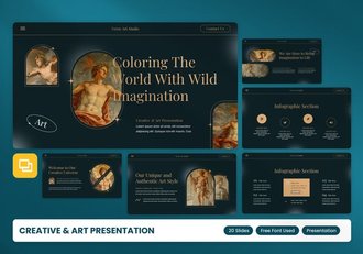 创意与艺术画廊作品展示PPT模板 - 顶尖PPT