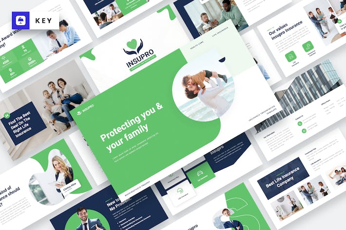 绿色保险行业商务Keynote演讲模板 - 顶尖PPT