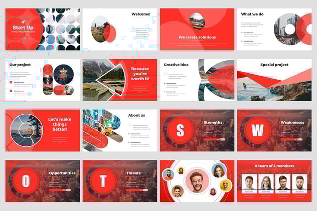 启动年度报告信息图表提案展示PPT模板 - 顶尖PPT