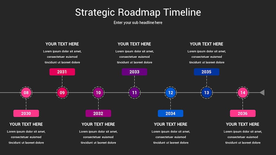 战略规划时间轴图形Keynote模板 - 顶尖PPT