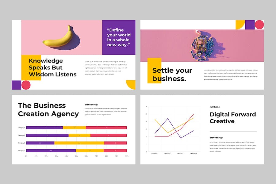 几何风格创意PPT模板 - 顶尖PPT