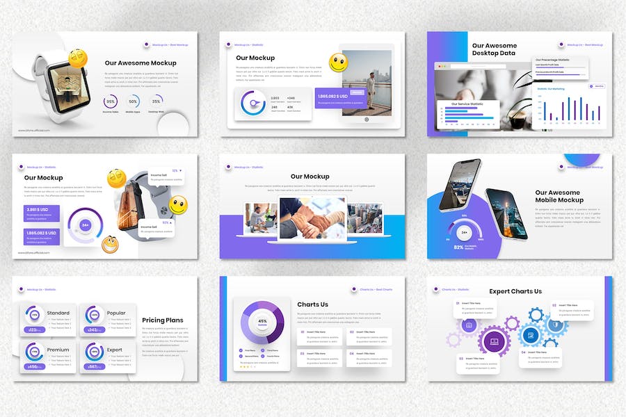 商务风格数据分析PPT模板 - 顶尖PPT