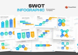SWOT分析信息图表市场研究PPT模板 - 顶尖PPT