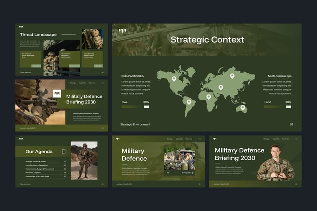 军事国防安全战略简报PPT模板 - 顶尖PPT
