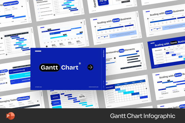 甘特图项目进度管理PPT模板 - 顶尖PPT