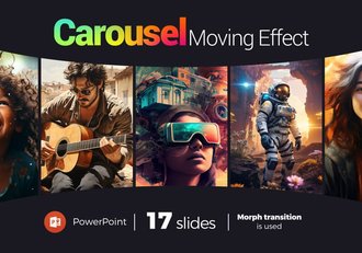 旋转木马动态动画效果演示PPT模板 - 顶尖PPT