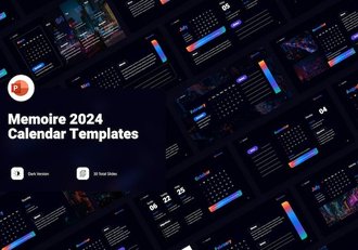 新年日历展示2024年工资备忘录工资计划规划PPT模板 - 顶尖PPT