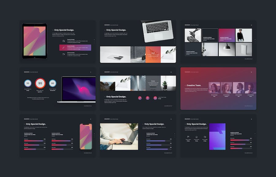 创意作品展示商务图形通用国外PPT模板 - 顶尖PPT