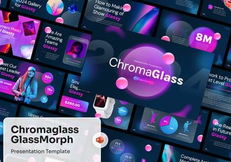 虚化背景玻璃形态高级感PPT模板 - 顶尖PPT