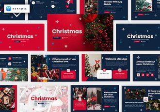 圣诞快乐圣诞派对圣诞节活动keynote模板 - 顶尖PPT