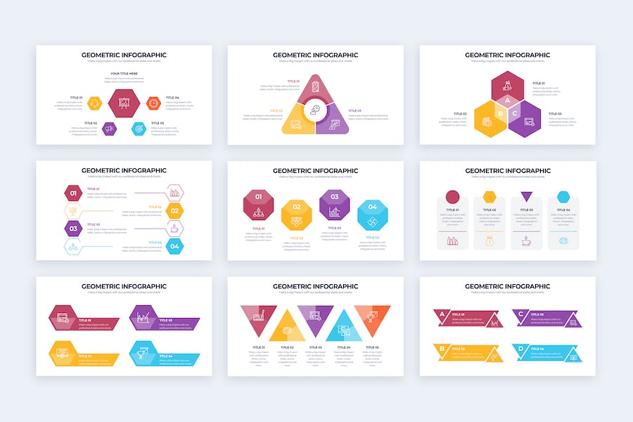 商业几何信息图表keynote模板 - 顶尖PPT