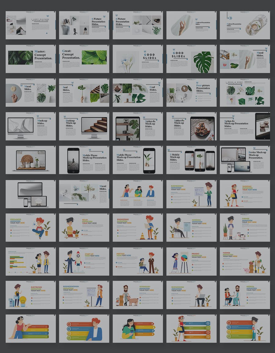 创意卡通人物数据图形版式地图PPT模板 - 顶尖PPT