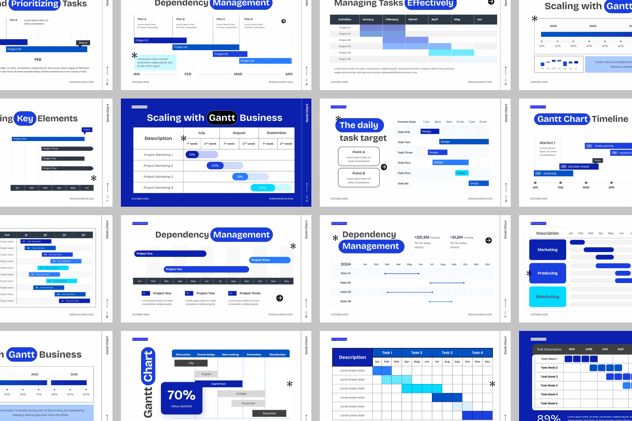 甘特图项目进度管理PPT模板 - 顶尖PPT