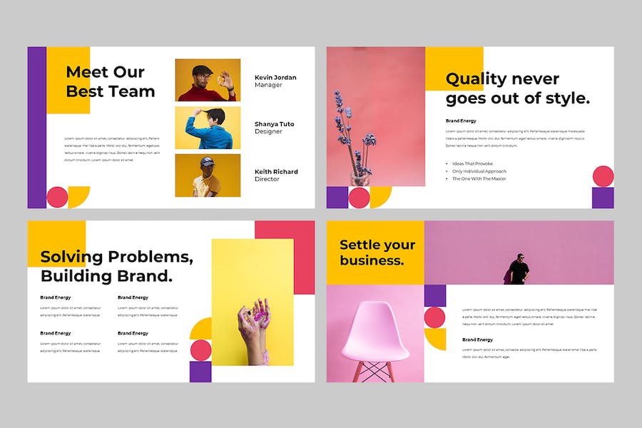 几何风格创意PPT模板 - 顶尖PPT