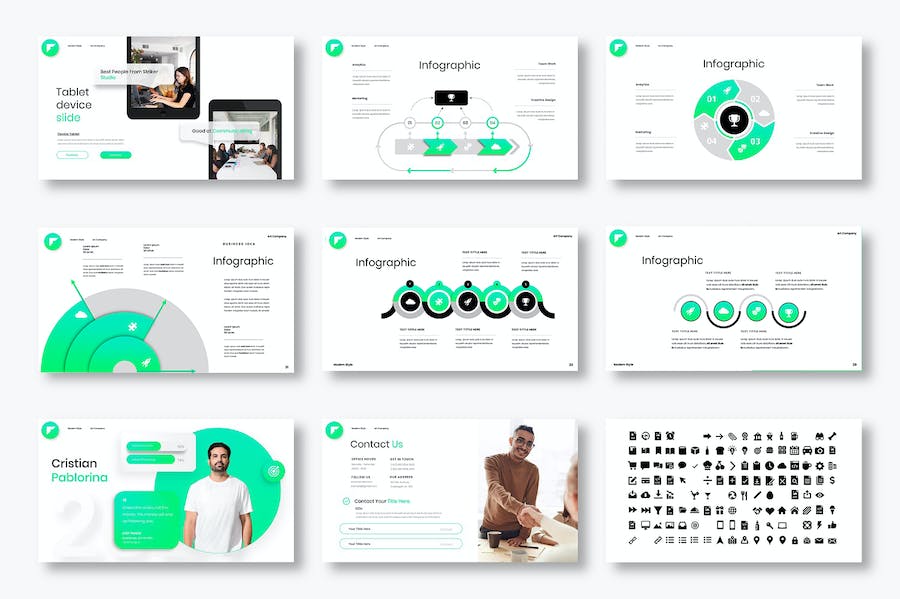 绿色大气业务合作商业计划总结产品推广多用途keynote模板 - 顶尖PPT