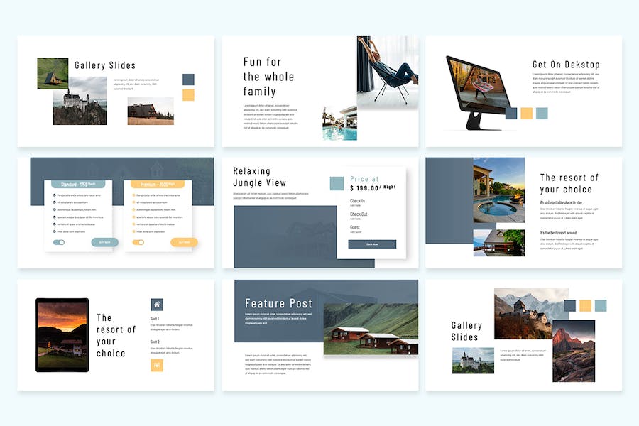 旅店旅游民宿PPT模板 - 顶尖PPT