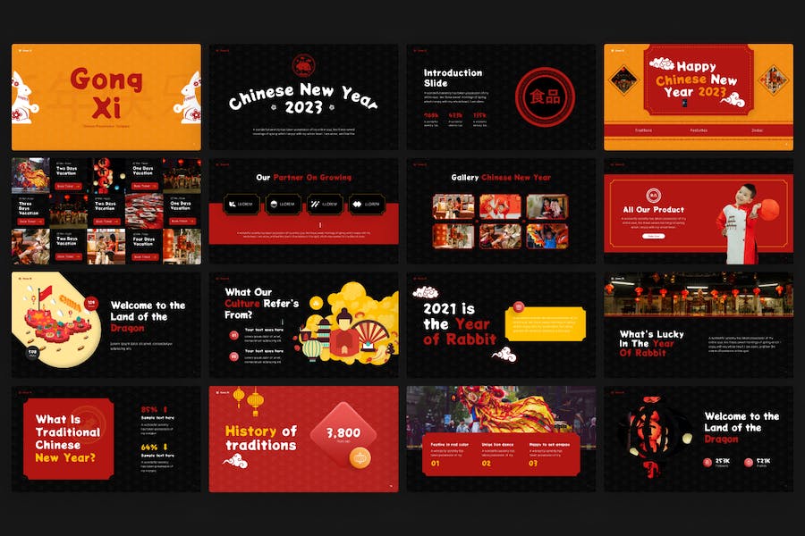 国外中国新年文化推广宣传keynote模板 - 顶尖PPT