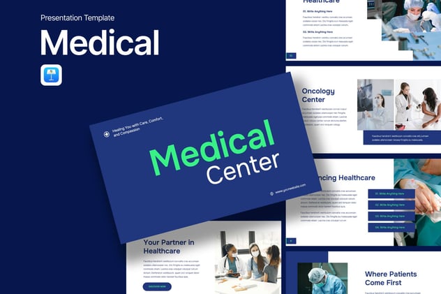 医疗中心服务介绍keynote模板 - 顶尖PPT