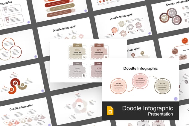 涂鸦风格商务信息图形PPT模板 - 顶尖PPT