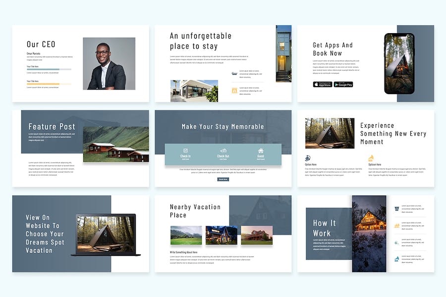 旅店旅游民宿PPT模板 - 顶尖PPT