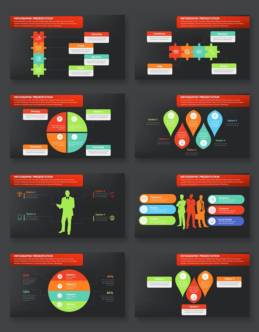 重要信息选项展示图形PPT模板 - 顶尖PPT