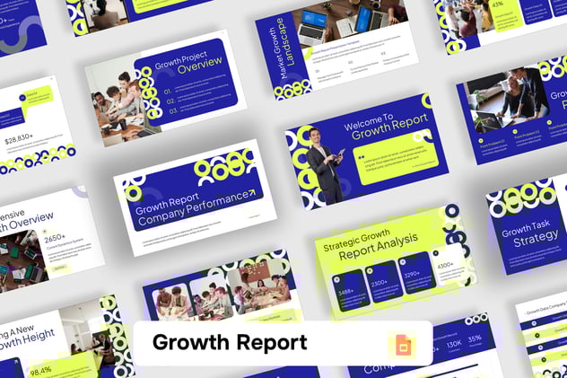 增长数据统计分析报告PPT模板 - 顶尖PPT