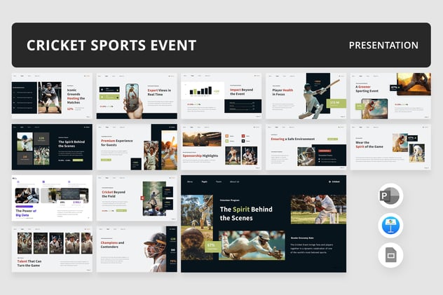 板球体育赛事介绍展示Keynote模板 - 顶尖PPT