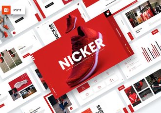 运动鞋产品宣传展示PPT模板 - 顶尖PPT