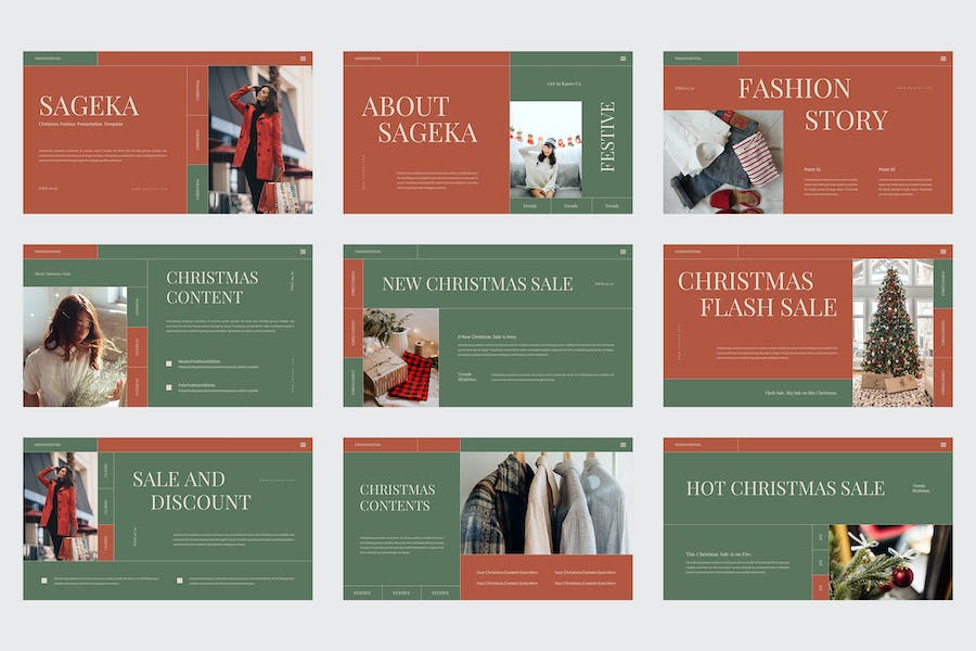 简约时尚风格圣诞节主题风格keynote模板 - 顶尖PPT