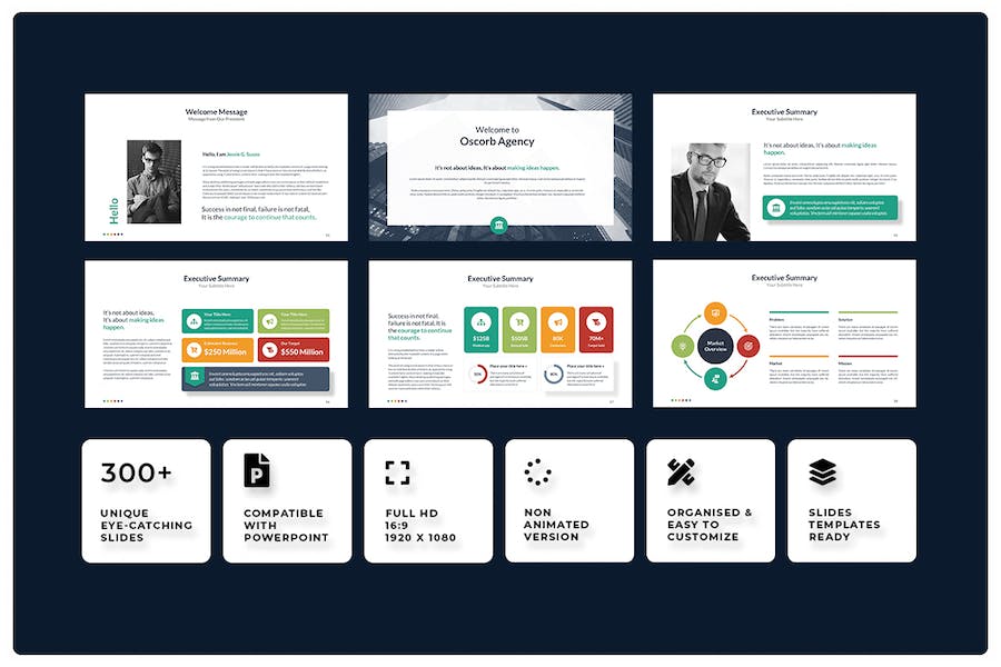 彩色多用途循环层级图形图表PPT模板 - 顶尖PPT