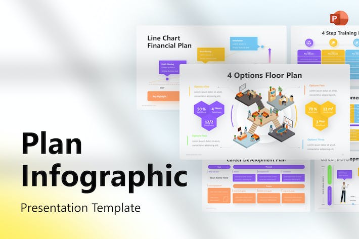 多色彩计划信息图表PPT模板 - 顶尖PPT