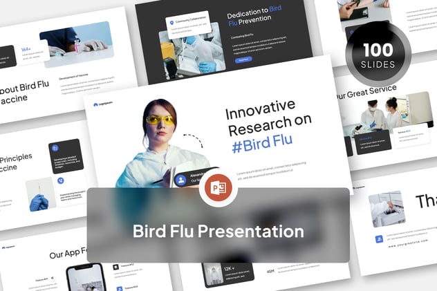简约设计风格禽流感主题PPT模板 - 顶尖PPT